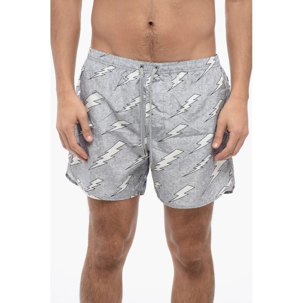 Nylon Boxer RAIN BOLTS Swim Trunks